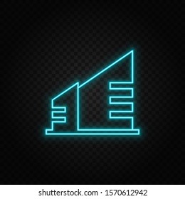 building, home neon vector icon. Vector transparent background