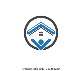 Building home people logo design template