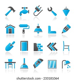 Building And Home Renovation Icons - Vector Icon Set