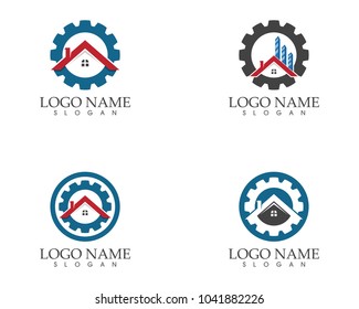 Building home repaired logo design template