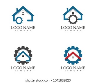 Building home repaired logo design template