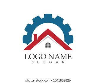 Building home repaired logo design template