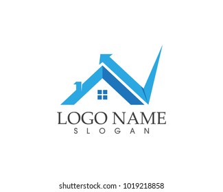 Building home shield protection logo design