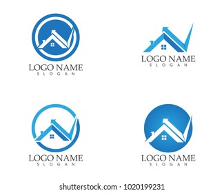 Building home shield protection logo design