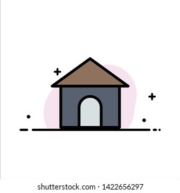 Building, Hose, House, Shop  Business Flat Line Filled Icon Vector Banner Template