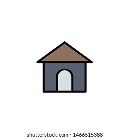 Building, Hose, House, Shop Business Logo Template. Flat Color. Vector Icon Template background