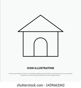 Building, Hose, House, Shop Line Icon Vector