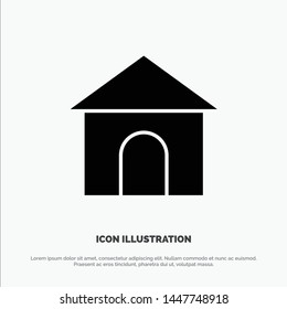 Building, Hose, House, Shop solid Glyph Icon vector