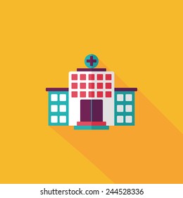 building hospital flat icon with long shadow,eps10