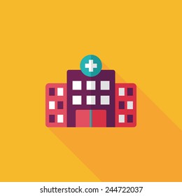 building hospital flat icon with long shadow,eps10