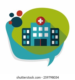 building hospital flat icon with long shadow,eps10