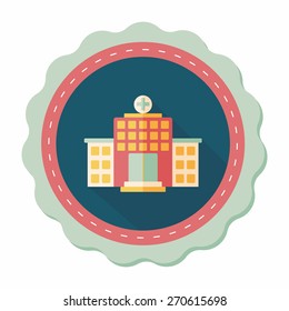 building hospital flat icon with long shadow,eps10