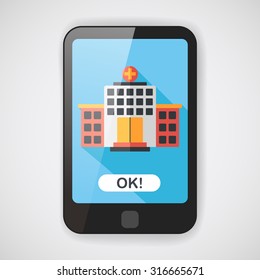 building hospital flat icon with long shadow,eps10