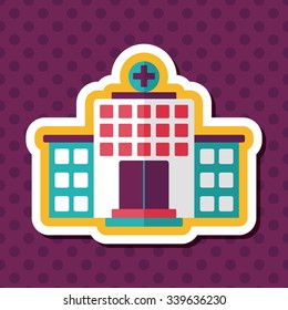 building hospital flat icon with long shadow,eps10