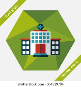 building hospital flat icon with long shadow,eps10