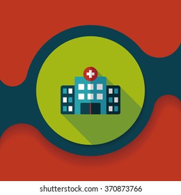 building hospital flat icon with long shadow,eps10