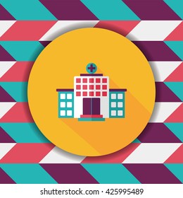building hospital flat icon with long shadow,eps10