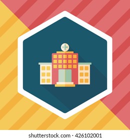 building hospital flat icon with long shadow,eps10
