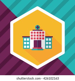 building hospital flat icon with long shadow,eps10