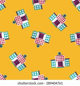 building hospital flat icon,eps10 seamless pattern background