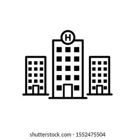 Building Hospital Icon Vector Flat Style