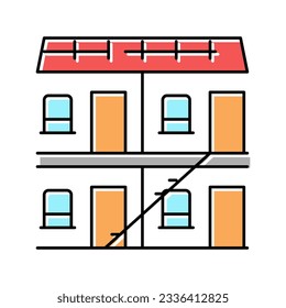 vector de icono de color de hotel de construcción. cartel de hotel de construcción. ilustración de símbolo aislado