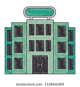 building hotel facade icon