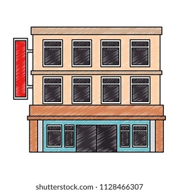 building hotel facade icon