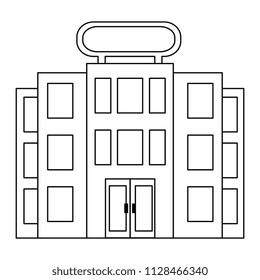 building hotel facade icon