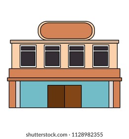 building hotel facade icon