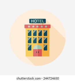Building hotel flat icon with long shadow,eps10
