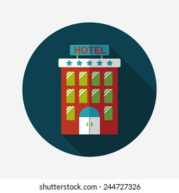 Building hotel flat icon with long shadow,eps10