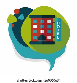 Building hotel flat icon with long shadow,eps10