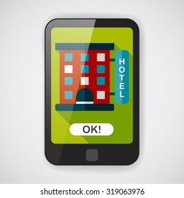Building hotel flat icon with long shadow,eps10