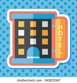 Building hotel flat icon with long shadow,eps10