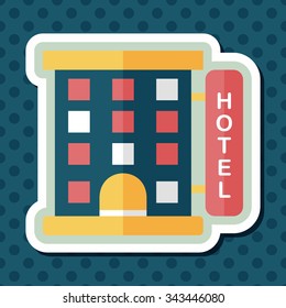 Building hotel flat icon with long shadow,eps10