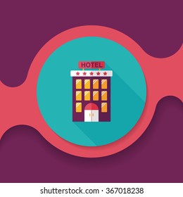 Building hotel flat icon with long shadow,eps10