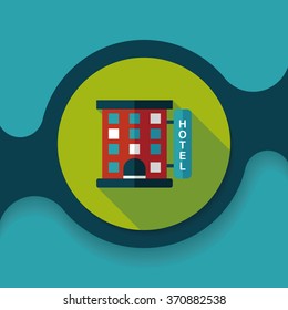 Building hotel flat icon with long shadow,eps10