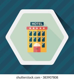 Building hotel flat icon with long shadow,eps10