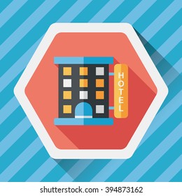 Building hotel flat icon with long shadow,eps10