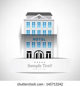 The building of hotel in the form of a paper origami. Vector iilutsration