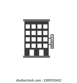 Building Hotel Icon Vector Graphic Download Template Modern. Building Hotel