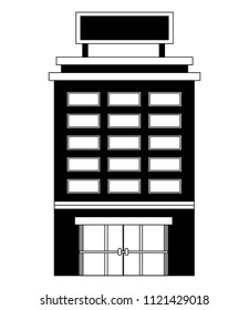 building hotel isolated icon