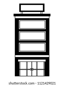 building hotel isolated icon