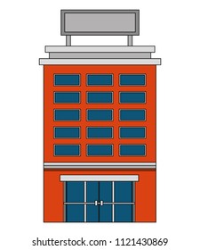 building hotel isolated icon