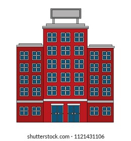 building hotel isolated icon