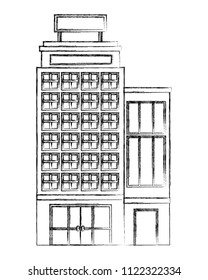 building hotel isolated icon