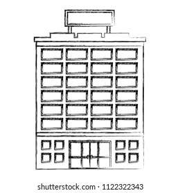 building hotel isolated icon