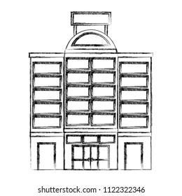 building hotel isolated icon