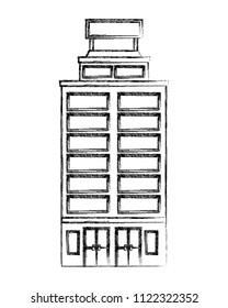 building hotel isolated icon